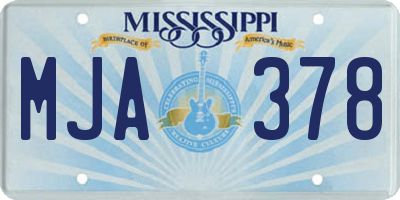 MS license plate MJA378