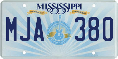 MS license plate MJA380