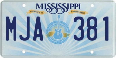 MS license plate MJA381