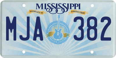 MS license plate MJA382