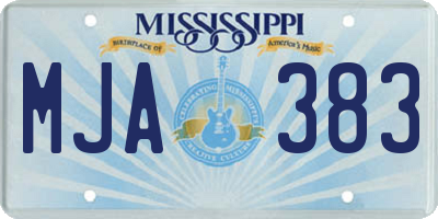 MS license plate MJA383