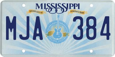 MS license plate MJA384
