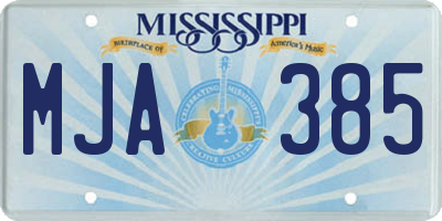 MS license plate MJA385