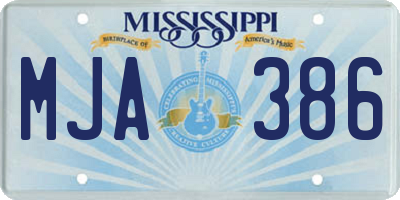 MS license plate MJA386
