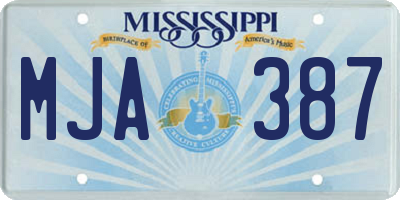 MS license plate MJA387