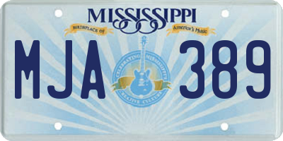 MS license plate MJA389