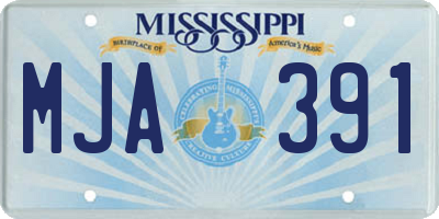 MS license plate MJA391
