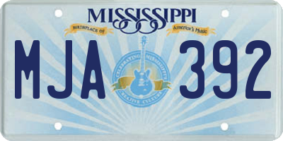 MS license plate MJA392