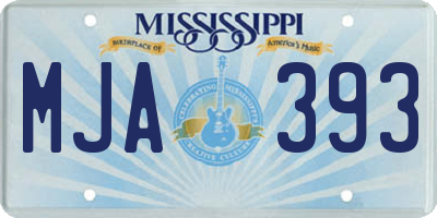MS license plate MJA393