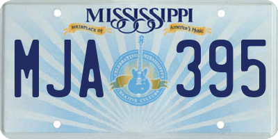 MS license plate MJA395