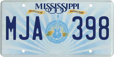MS license plate MJA398
