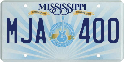 MS license plate MJA400
