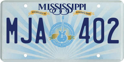 MS license plate MJA402
