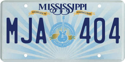 MS license plate MJA404