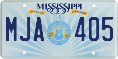 MS license plate MJA405