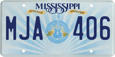 MS license plate MJA406
