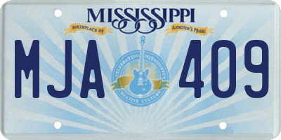 MS license plate MJA409