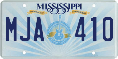 MS license plate MJA410