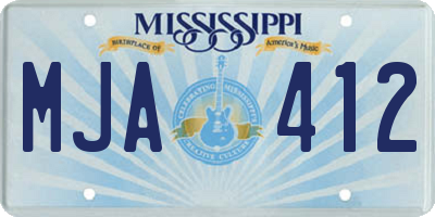 MS license plate MJA412