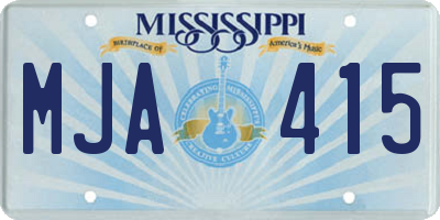 MS license plate MJA415