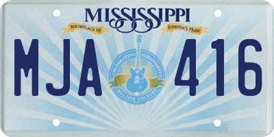 MS license plate MJA416