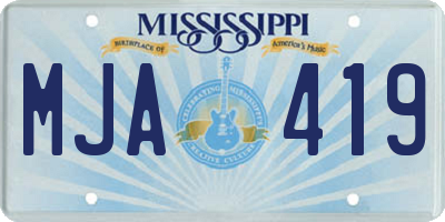 MS license plate MJA419