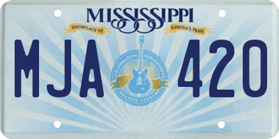 MS license plate MJA420