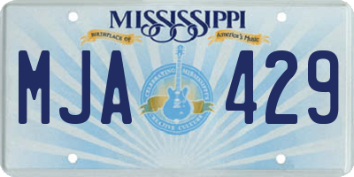 MS license plate MJA429