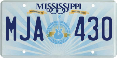 MS license plate MJA430