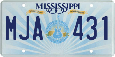 MS license plate MJA431