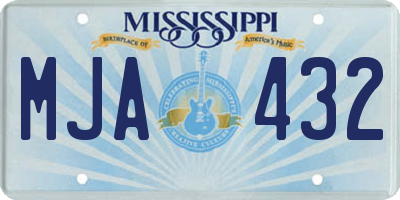 MS license plate MJA432