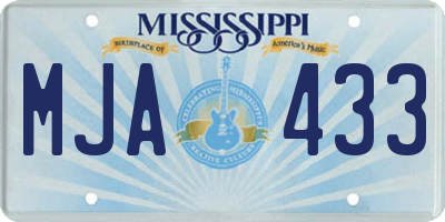 MS license plate MJA433
