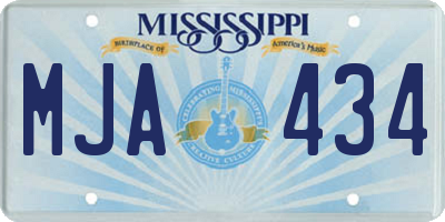 MS license plate MJA434
