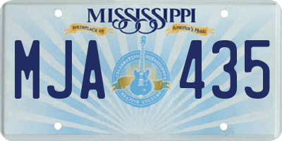 MS license plate MJA435