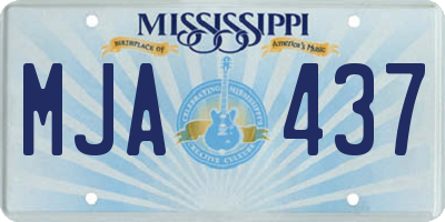 MS license plate MJA437