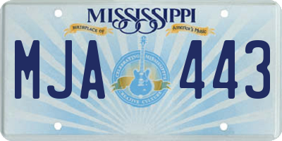 MS license plate MJA443