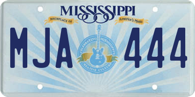MS license plate MJA444