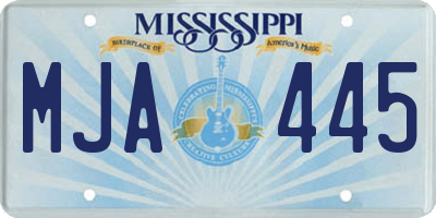 MS license plate MJA445