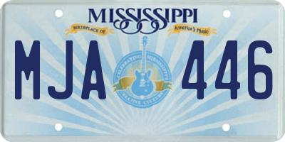 MS license plate MJA446
