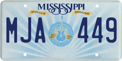 MS license plate MJA449