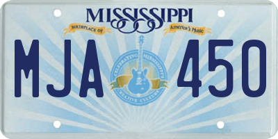 MS license plate MJA450