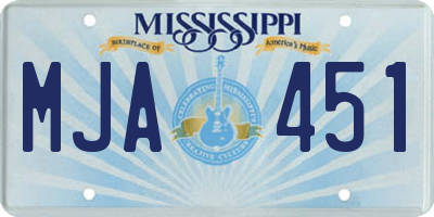 MS license plate MJA451