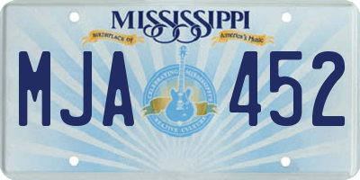MS license plate MJA452
