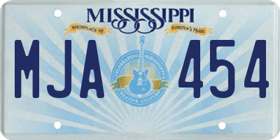 MS license plate MJA454