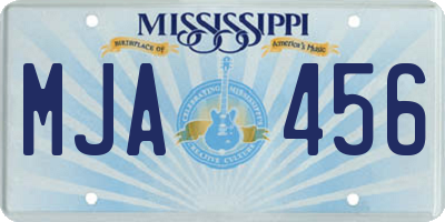 MS license plate MJA456
