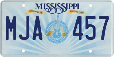 MS license plate MJA457