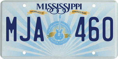 MS license plate MJA460