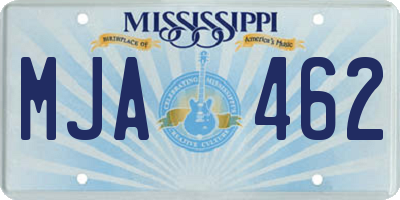 MS license plate MJA462