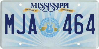 MS license plate MJA464