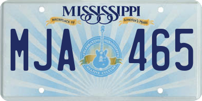 MS license plate MJA465